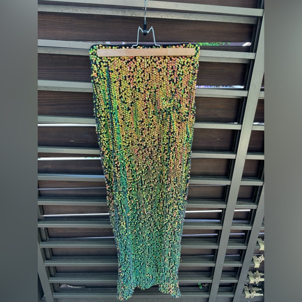 ASOS Extro & Vert Tall maxi skirt with split in mermaid sequin, Women’s Size 4